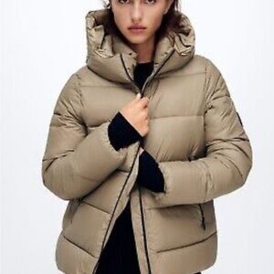 ZARA CAMEL  THERMAL INSULATION PUFFER JACKET SZ XS